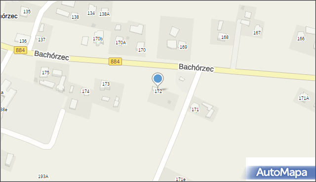 Bachórzec, Bachórzec, 172, mapa Bachórzec