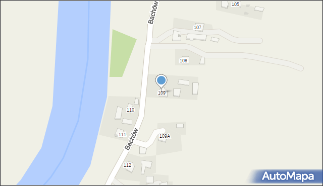 Bachów, Bachów, 109, mapa Bachów