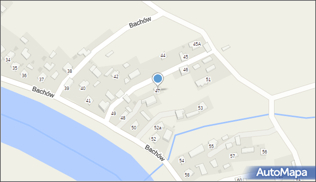 Bachów, Bachów, 47, mapa Bachów