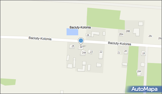 Baciuty-Kolonia, Baciuty-Kolonia, 24, mapa Baciuty-Kolonia