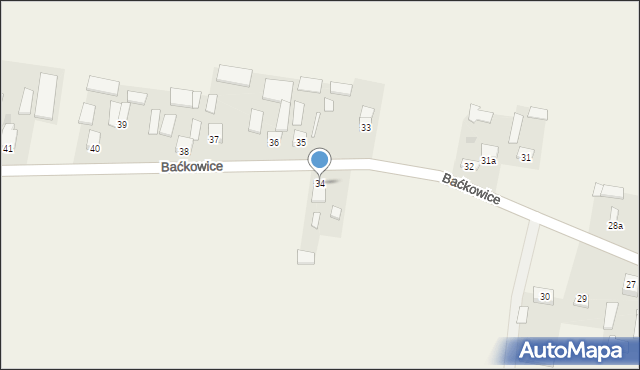 Baćkowice, Baćkowice, 34, mapa Baćkowice