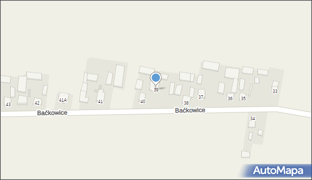 Baćkowice, Baćkowice, 39, mapa Baćkowice