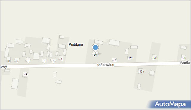 Baćkowice, Baćkowice, 49, mapa Baćkowice