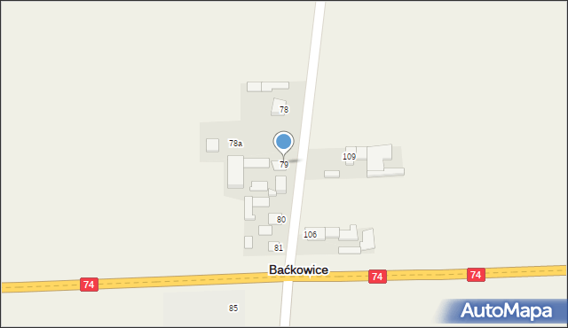 Baćkowice, Baćkowice, 79, mapa Baćkowice