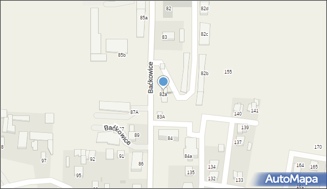 Baćkowice, Baćkowice, 82a, mapa Baćkowice