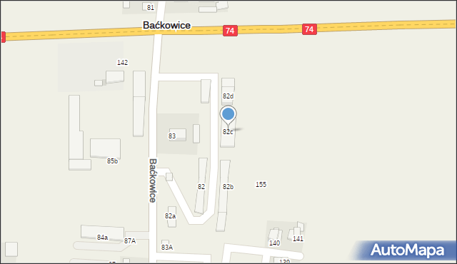 Baćkowice, Baćkowice, 82c, mapa Baćkowice