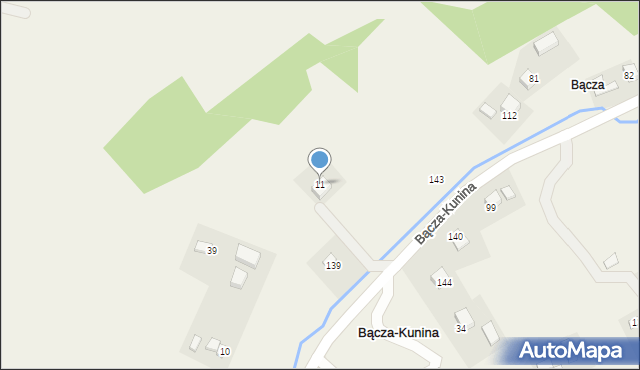 Bącza-Kunina, Bącza-Kunina, 11, mapa Bącza-Kunina