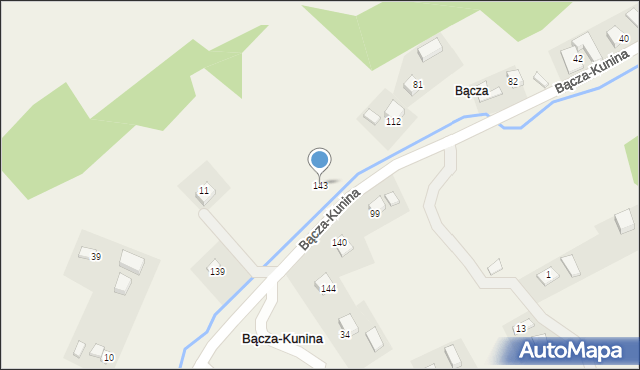 Bącza-Kunina, Bącza-Kunina, 143, mapa Bącza-Kunina