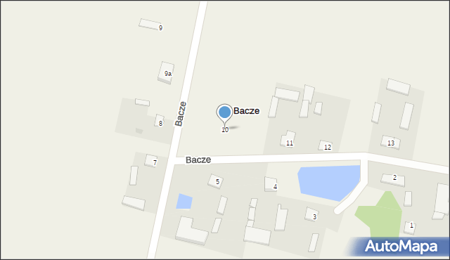 Bacze, Bacze, 10, mapa Bacze