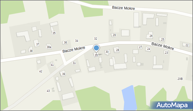 Bacze Mokre, Bacze Mokre, 33, mapa Bacze Mokre