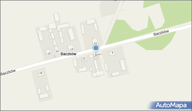 Baczków, Baczków, 10, mapa Baczków