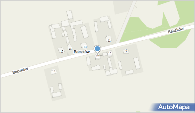 Baczków, Baczków, 12, mapa Baczków