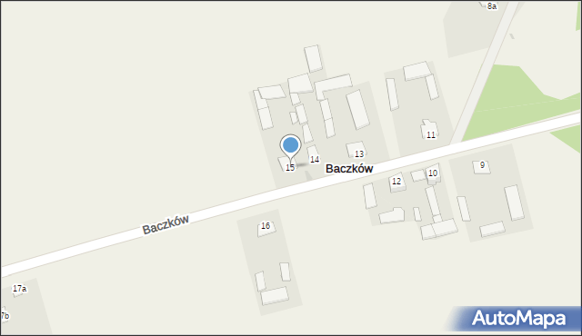 Baczków, Baczków, 15, mapa Baczków