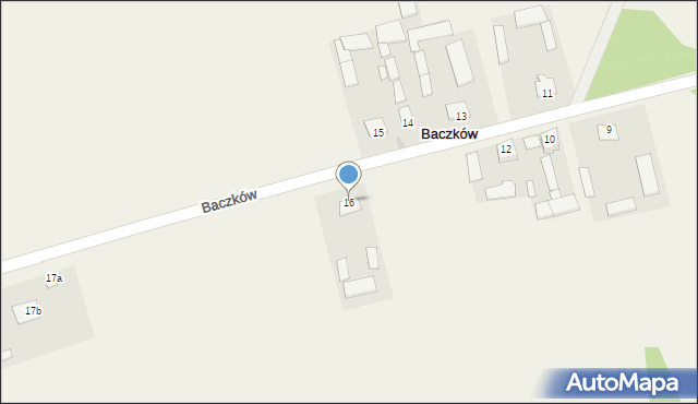 Baczków, Baczków, 16, mapa Baczków