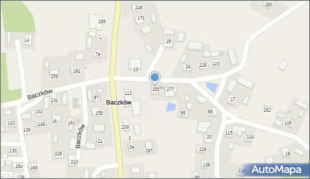 Baczków, Baczków, 101, mapa Baczków