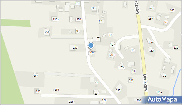 Baczków, Baczków, 106, mapa Baczków
