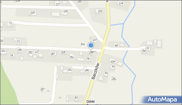 Baczków, Baczków, 185, mapa Baczków