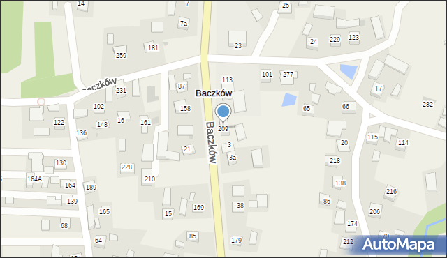 Baczków, Baczków, 209, mapa Baczków