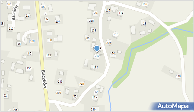 Baczków, Baczków, 212, mapa Baczków
