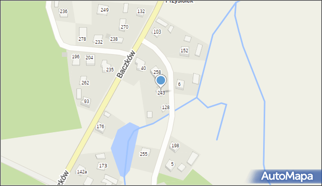 Baczków, Baczków, 243, mapa Baczków