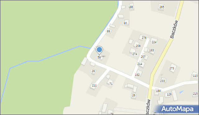 Baczków, Baczków, 54, mapa Baczków