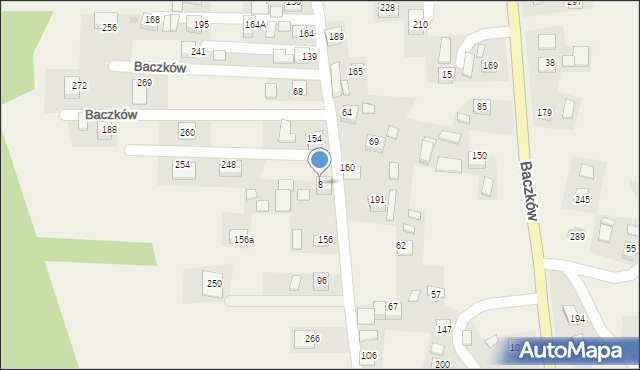 Baczków, Baczków, 8, mapa Baczków