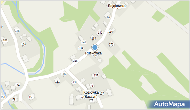 Baczyn, Baczyn, 260, mapa Baczyn