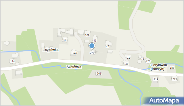 Baczyn, Baczyn, 270, mapa Baczyn