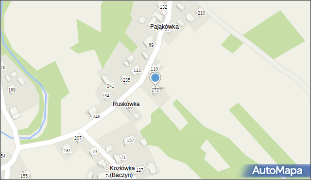 Baczyn, Baczyn, 272, mapa Baczyn