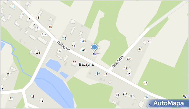 Baczyna, Baczyna, 36, mapa Baczyna