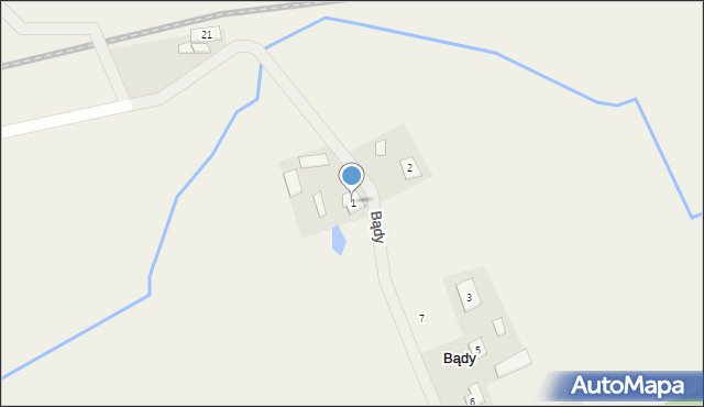 Bądy, Bądy, 1, mapa Bądy