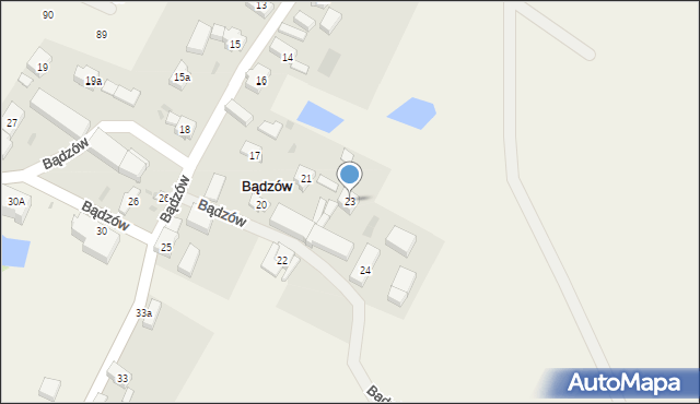 Bądzów, Bądzów, 23, mapa Bądzów