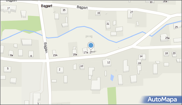 Bągart, Bągart, 17, mapa Bągart