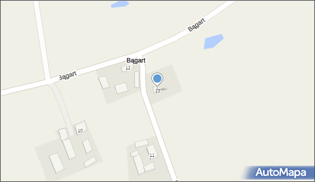 Bągart, Bągart, 13, mapa Bągart