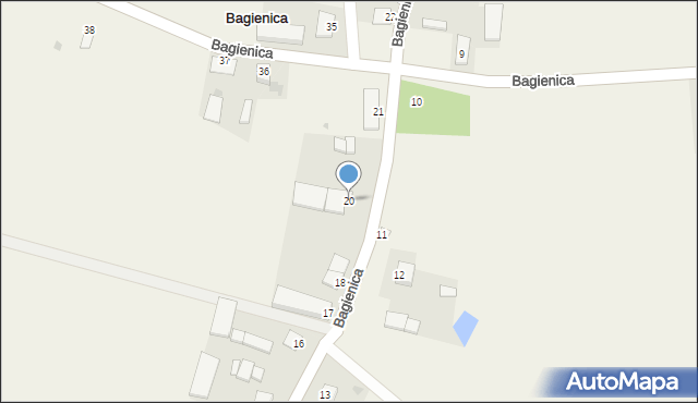 Bagienica, Bagienica, 20, mapa Bagienica