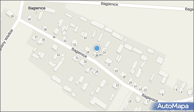 Bagienice, Bagienice, 26, mapa Bagienice