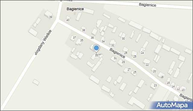 Bagienice, Bagienice, 33, mapa Bagienice