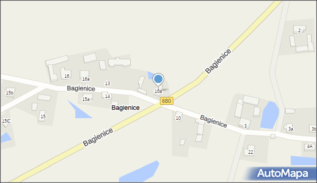 Bagienice, Bagienice, 10a, mapa Bagienice