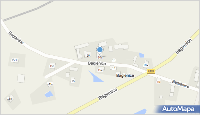 Bagienice, Bagienice, 16a, mapa Bagienice