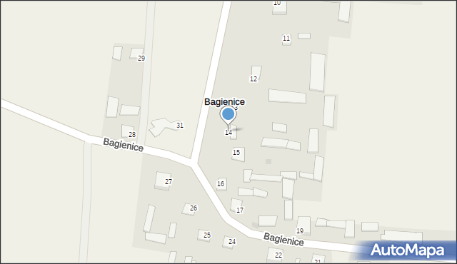 Bagienice, Bagienice, 14, mapa Bagienice