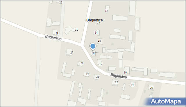 Bagienice, Bagienice, 16, mapa Bagienice