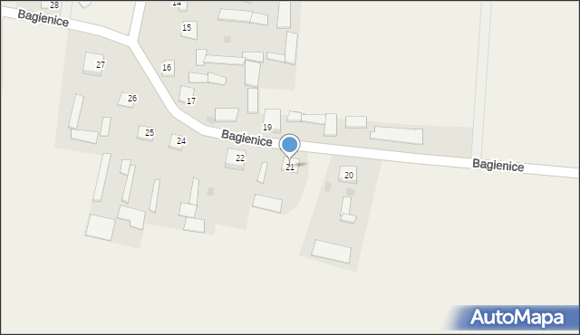 Bagienice, Bagienice, 21, mapa Bagienice