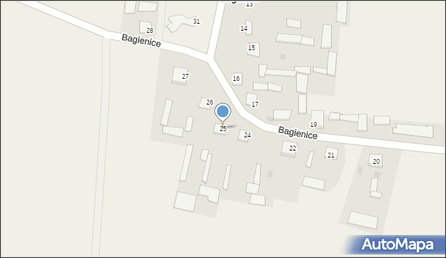 Bagienice, Bagienice, 25, mapa Bagienice