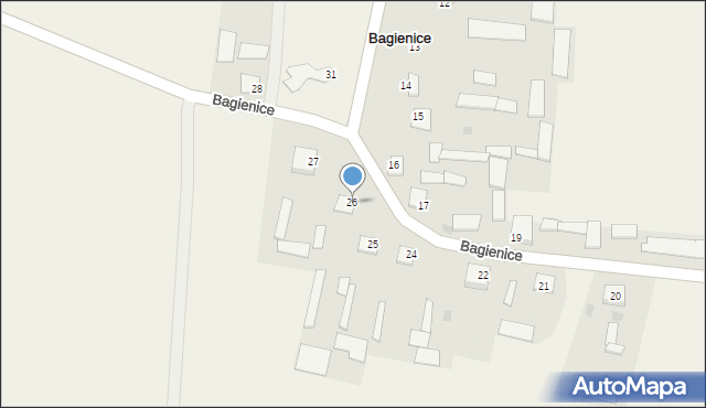 Bagienice, Bagienice, 26, mapa Bagienice