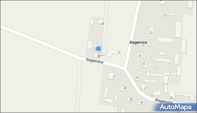 Bagienice, Bagienice, 28, mapa Bagienice