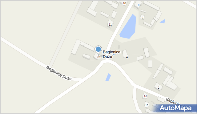 Bagienice Duże, Bagienice Duże, 12, mapa Bagienice Duże