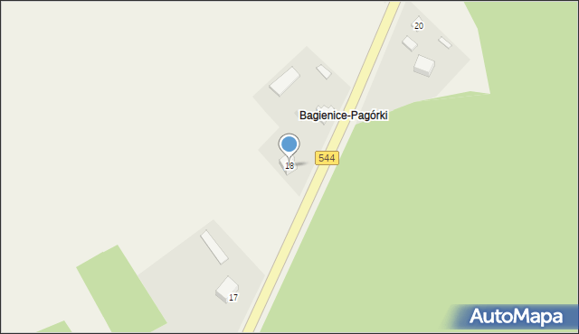 Bagienice Szlacheckie, Bagienice Szlacheckie, 18, mapa Bagienice Szlacheckie