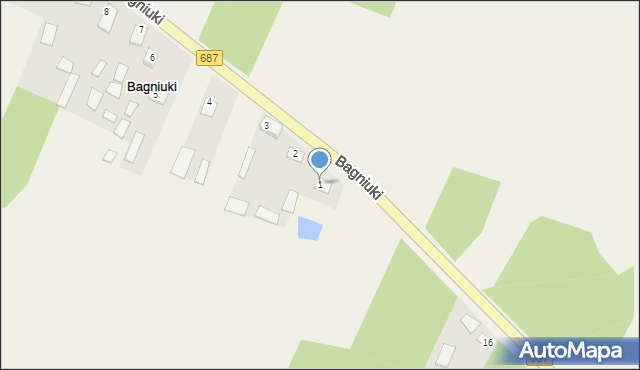 Bagniuki, Bagniuki, 1, mapa Bagniuki