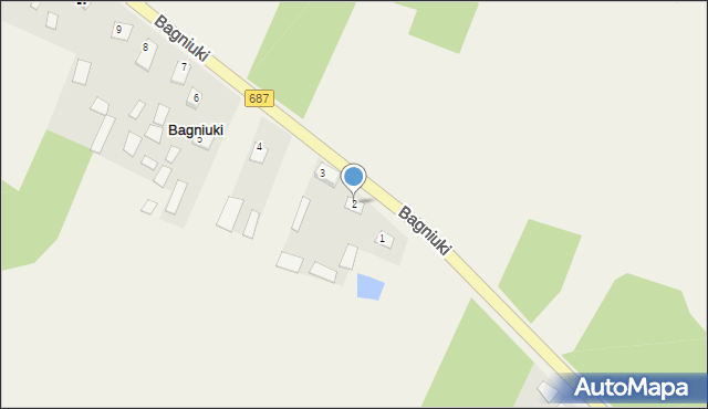 Bagniuki, Bagniuki, 2, mapa Bagniuki