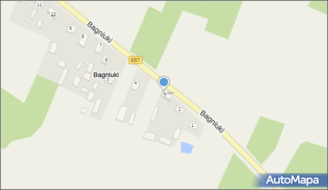 Bagniuki, Bagniuki, 3, mapa Bagniuki